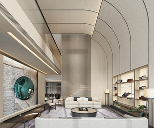 现代简约高级感新中式复古风客厅