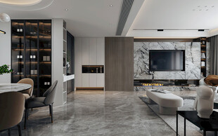 现代简约高级感新中式复古风客厅