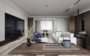 现代简约高级感新中式复古风客厅