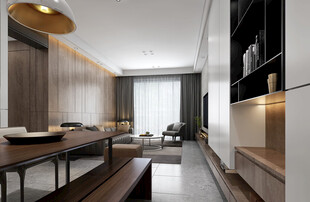 现代简约高级感新中式复古风客厅