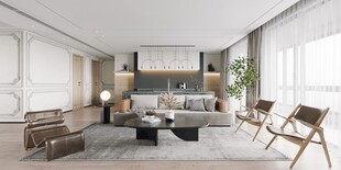 现代简约高级感新中式复古风客厅