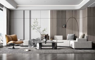 现代简约高级感新中式复古风客厅