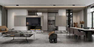 现代简约高级感新中式复古风客厅