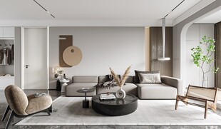 现代简约高级感新中式复古风客厅