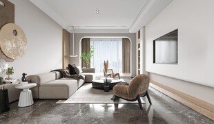 现代简约高级感新中式复古风客厅