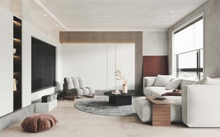 现代简约高级感新中式复古风客厅