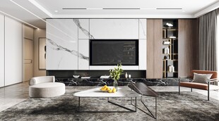 现代简约高级感新中式复古风客厅