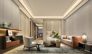 现代简约高级感新中式复古风客厅