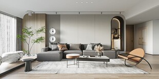 现代简约高级感新中式复古风客厅