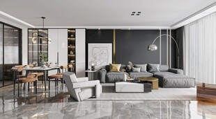 现代简约高级感新中式复古风客厅