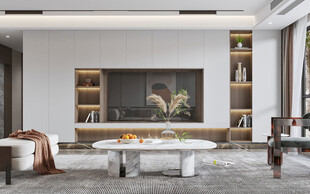 现代简约高级感新中式复古风客厅