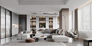 现代简约高级感新中式复古风客厅