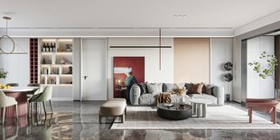 现代简约高级感新中式复古风客厅