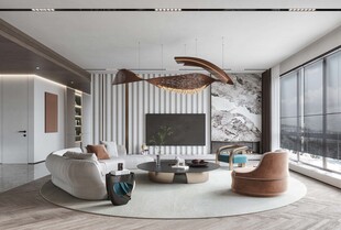 现代简约高级感新中式复古风客厅