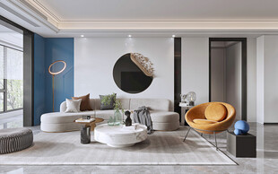 现代简约高级感新中式复古风客厅