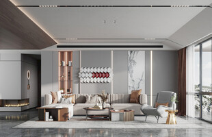 现代简约高级感新中式复古风客厅