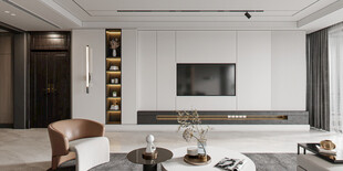 现代简约高级感新中式复古风客厅