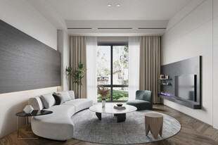 现代简约高级感新中式复古风客厅