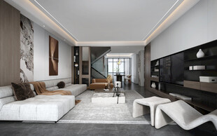 现代简约高级感新中式复古风客厅