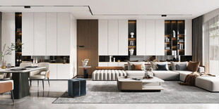 现代简约高级感新中式复古风客厅