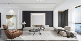 现代简约高级感新中式复古风客厅