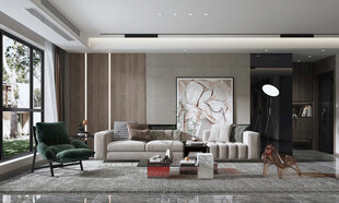 现代简约高级感新中式复古风客厅