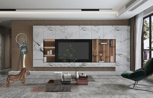 现代简约高级感新中式复古风客厅