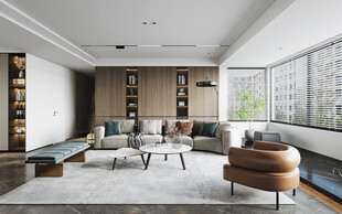 现代简约高级感新中式复古风客厅