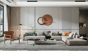 现代简约高级感新中式复古风客厅