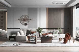 现代简约高级感新中式复古风客厅