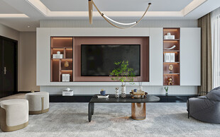 现代简约高级感新中式复古风客厅