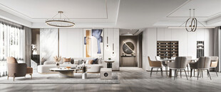 现代简约高级感新中式复古风客厅