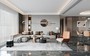 现代简约高级感新中式复古风客厅