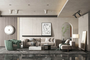 现代简约高级感新中式复古风客厅