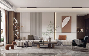 现代简约高级感新中式复古风客厅