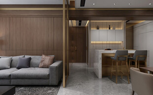 现代简约高级感新中式复古风客厅