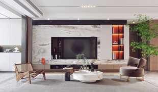 现代简约高级感新中式复古风客厅