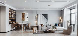 现代简约高级感新中式复古风客厅