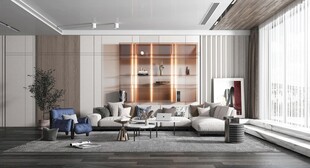 现代简约高级感新中式复古风客厅