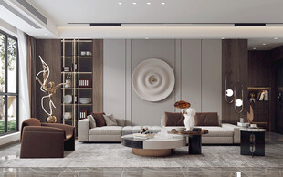现代简约高级感新中式复古风客厅