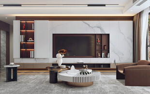 现代简约高级感新中式复古风客厅