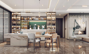 现代简约高级感新中式复古风客厅