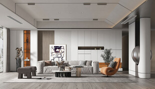 现代简约高级感新中式复古风客厅