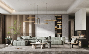 现代简约高级感新中式复古风客厅