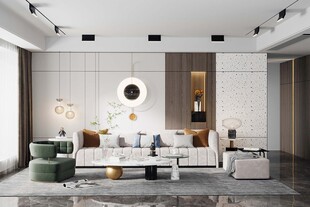 现代简约高级感新中式复古风客厅