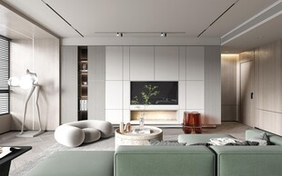 现代简约高级感新中式复古风客厅