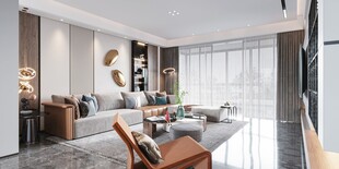 现代简约高级感新中式复古风客厅