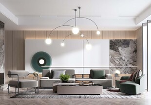 现代简约高级感新中式复古风客厅