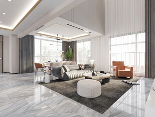 现代简约高级感新中式复古风客厅