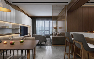 现代简约高级感新中式复古风客厅